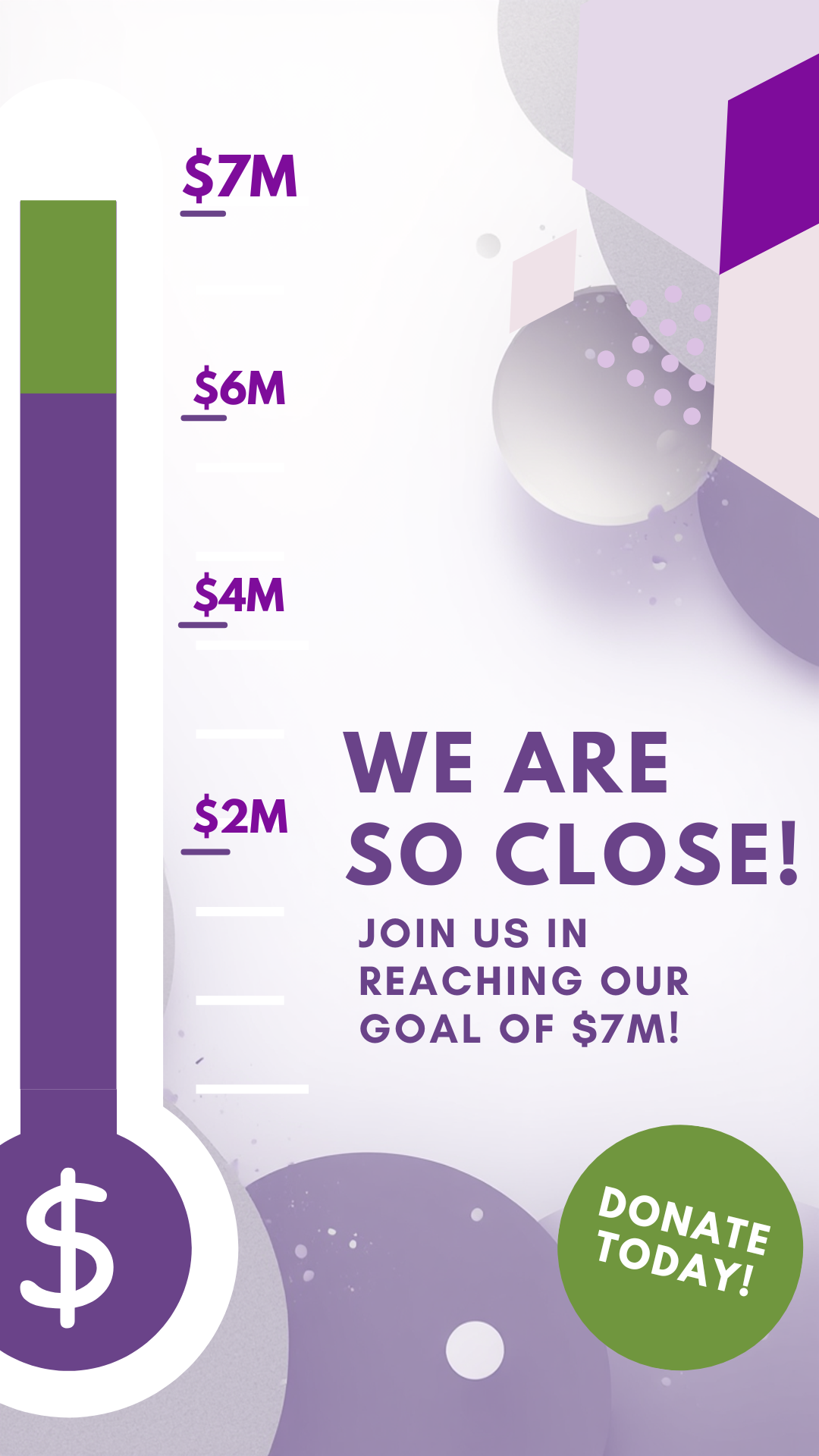 Purple Geometric Donate Today Fundraising Goal GIF