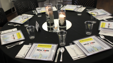 Table Setting for the Whistlestop New York event.