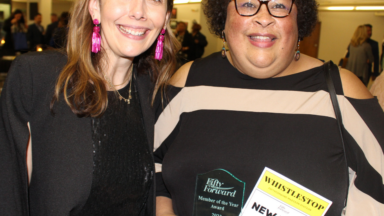 FiftyForward Madison Station Lead Program Manager Heather McNeese and member of the year award winner Pamela Schutt